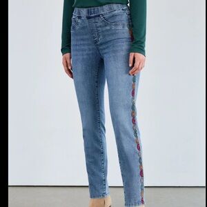 FDJ Embroidered Blue Jeans